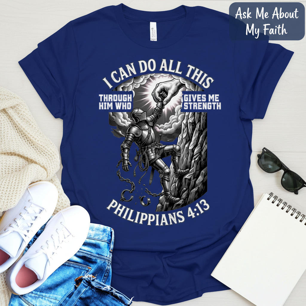 Philippians 4:13 Warrior Strength T-Shirt__pair