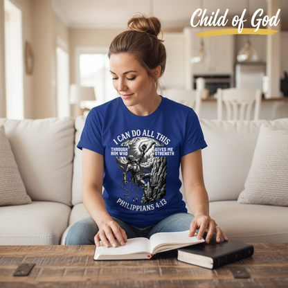 Philippians 4:13 Warrior Strength T-Shirt__use