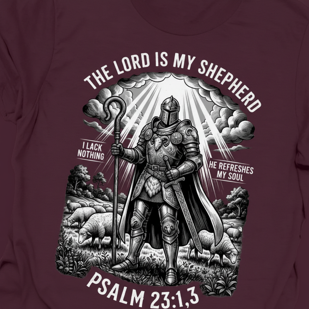 The Lord Is My Shepherd Warrior T-Shirt__detail
