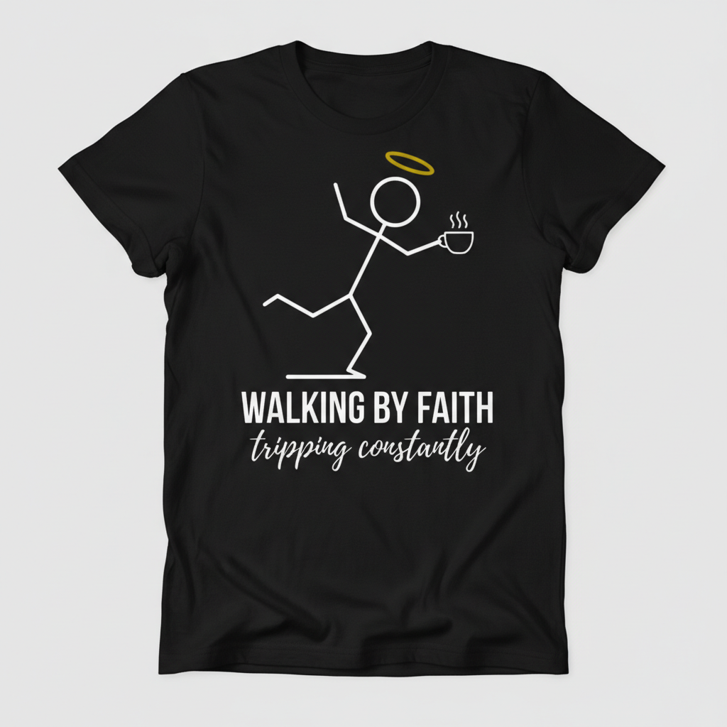 Walking by Faith T-Shirt_triple_model