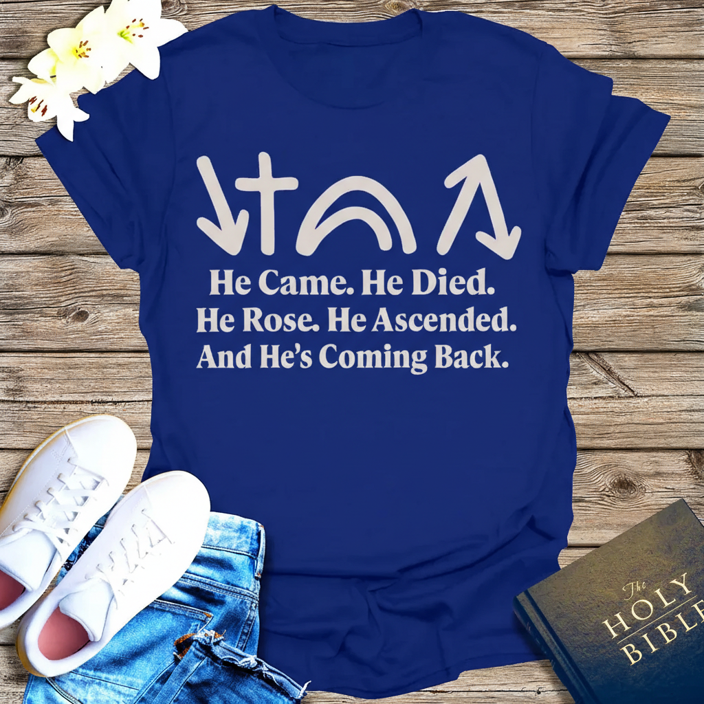 He’s Coming Back T-Shirt_triple_model