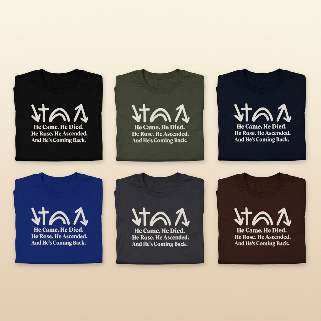 He’s Coming Back T-Shirt_6color_grid