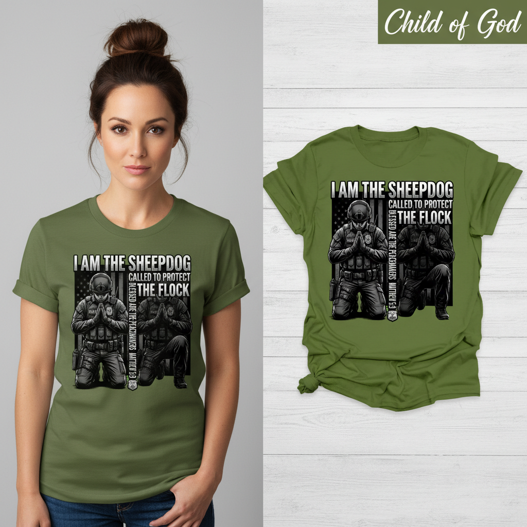 Sheepdog Protector T-Shirt_model_flat
