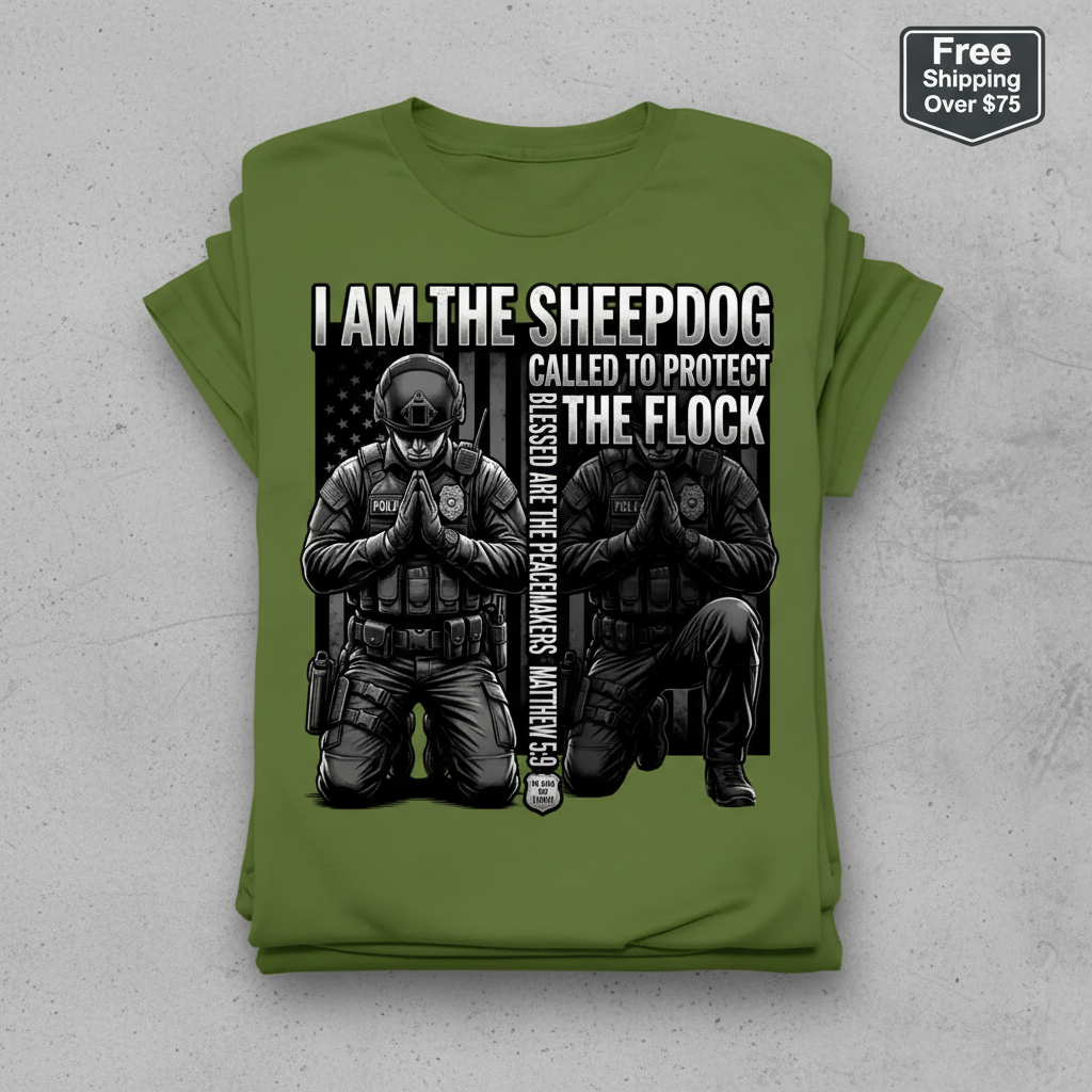 Sheepdog Protector T-Shirt_stacked_flatlay