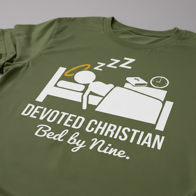 Devoted Christian Bed by Nine T-Shirt__detail