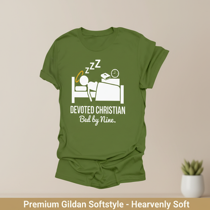 Devoted Christian Bed by Nine T-Shirt__space