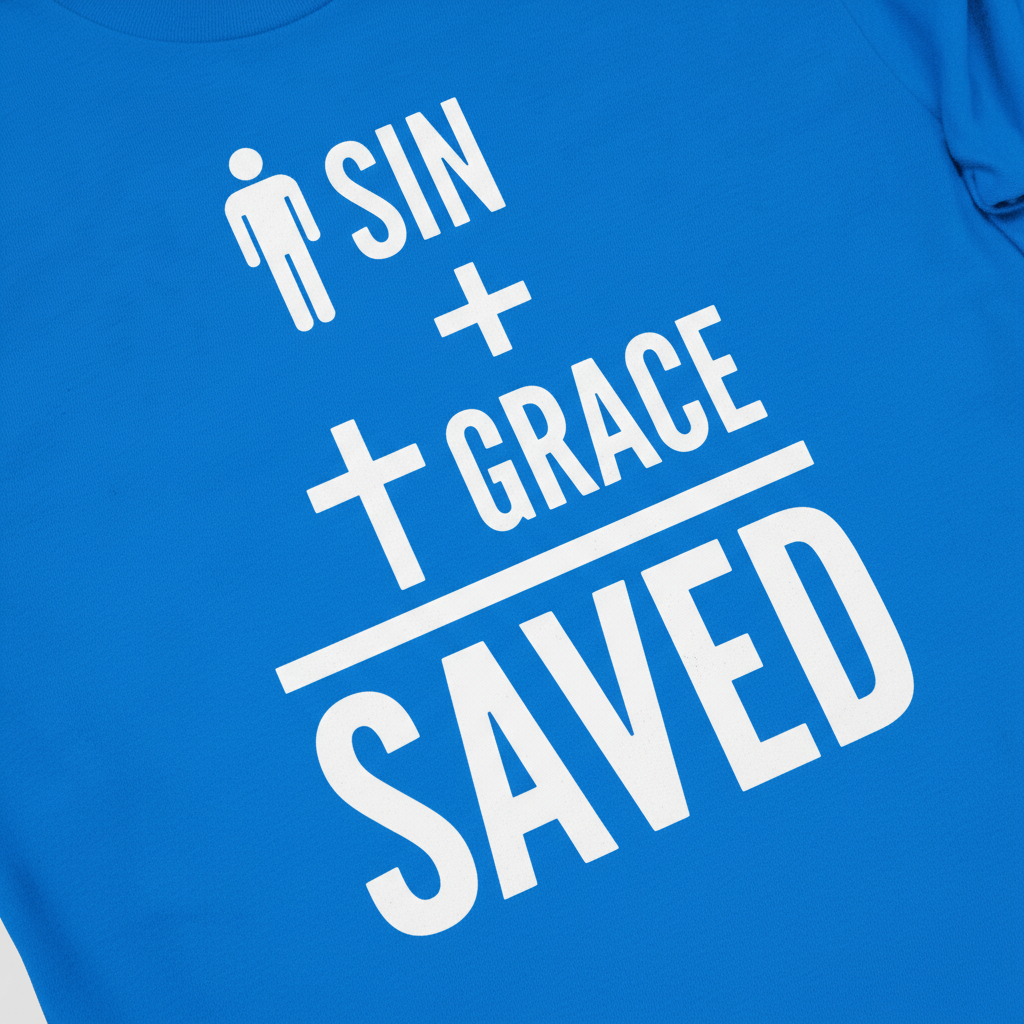 Sin + Grace = Saved T-Shirt__detail