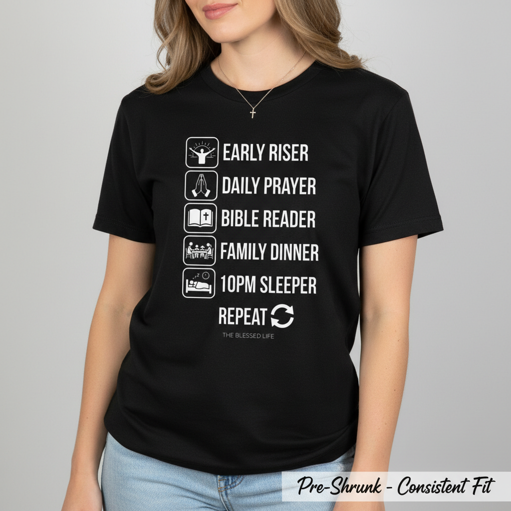 The Blessed Life Routine T-Shirt__space