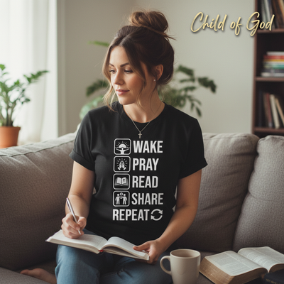 Wake Pray Read Share Repeat T-Shirt__use