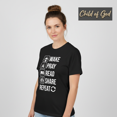 Wake Pray Read Share Repeat T-Shirt__hero
