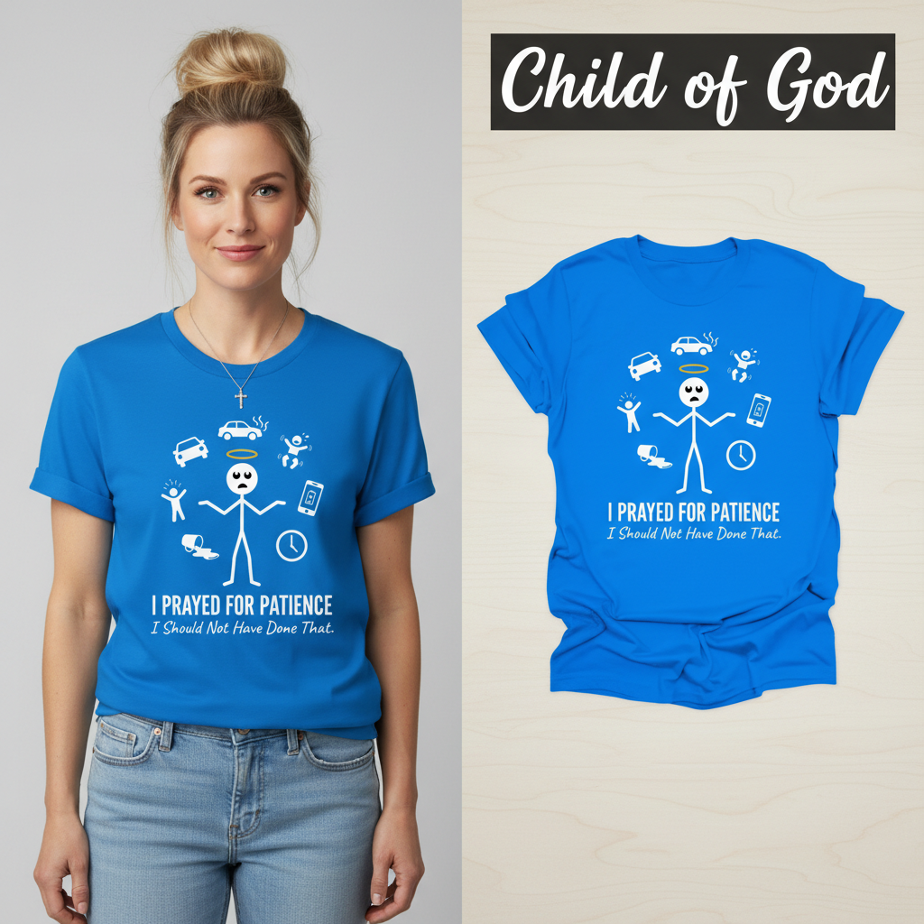 I Prayed for Patience T-Shirt_model_flat