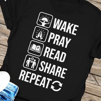 Wake Pray Read Share Repeat T-Shirt_extreme_za