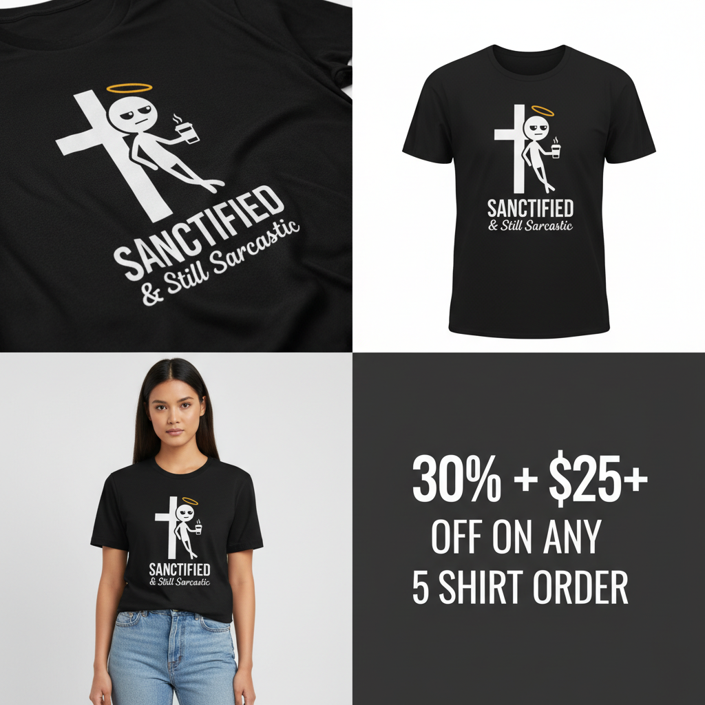 Sanctified & Still Sarcastic T-Shirt_4_panel
