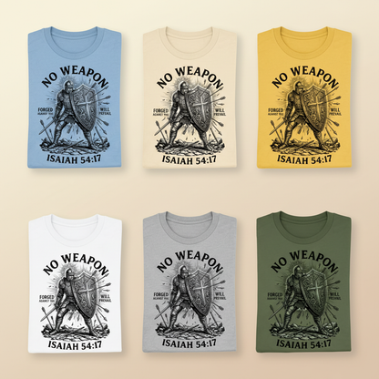 No Weapon Shall Prevail T-Shirt_6color_grid