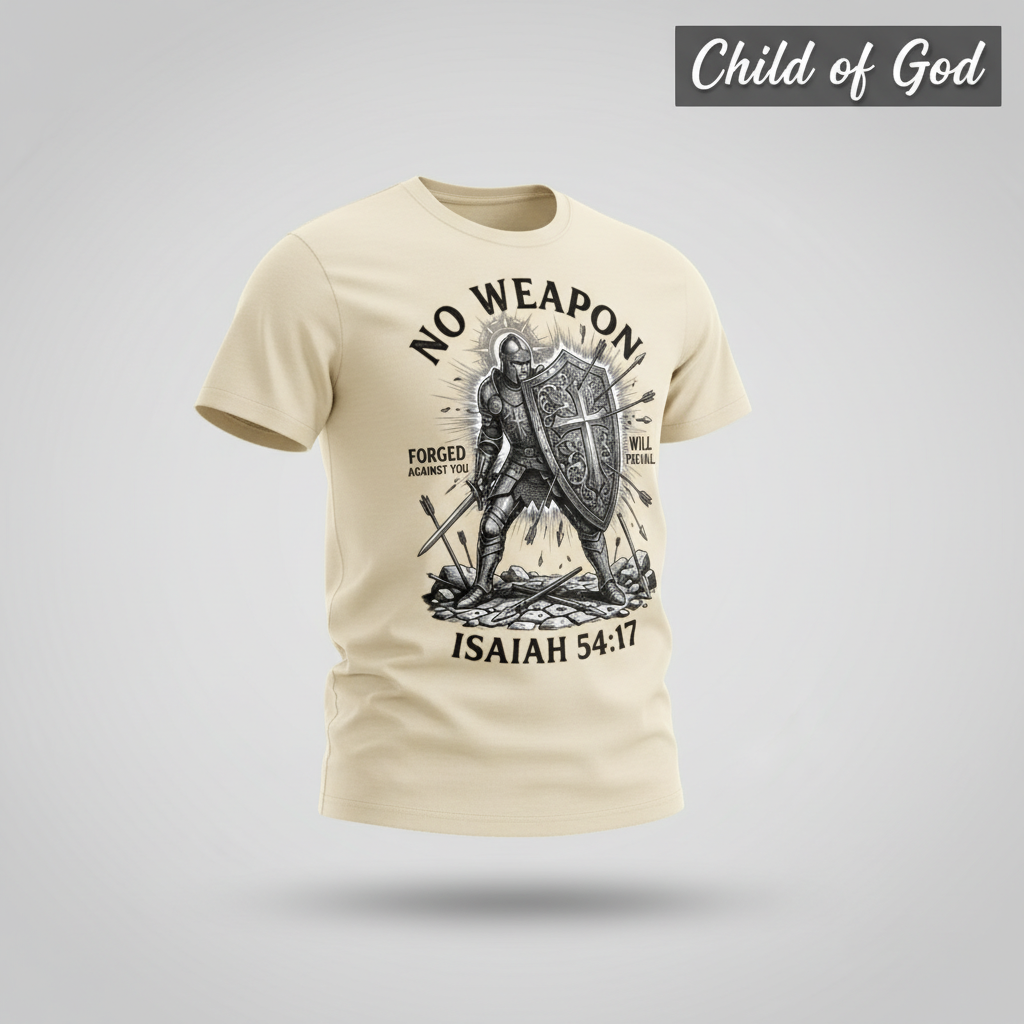 No Weapon Shall Prevail T-Shirt_3d_float