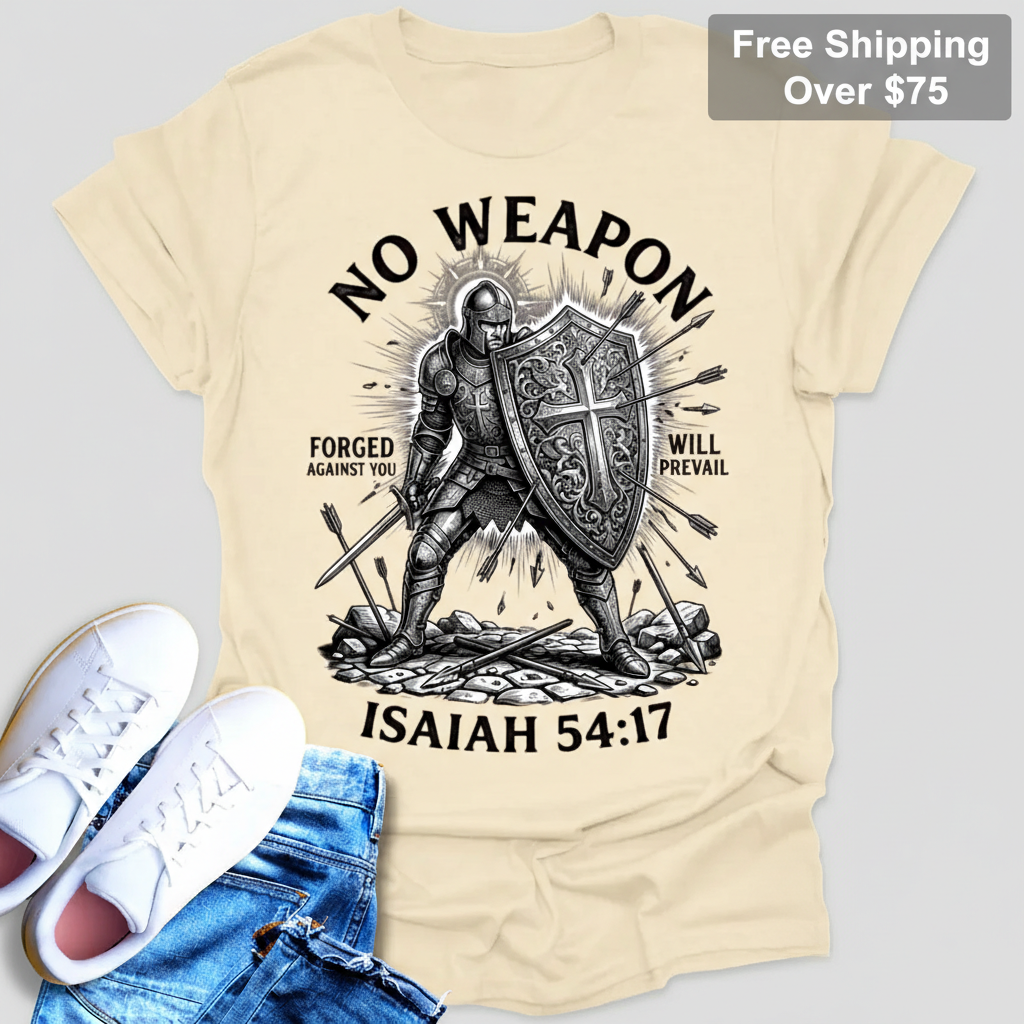No Weapon Shall Prevail T-Shirt_clean