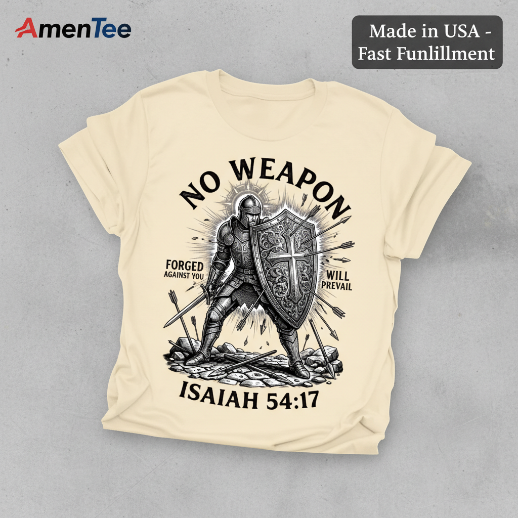 No Weapon Shall Prevail T-Shirt_fold_tilt