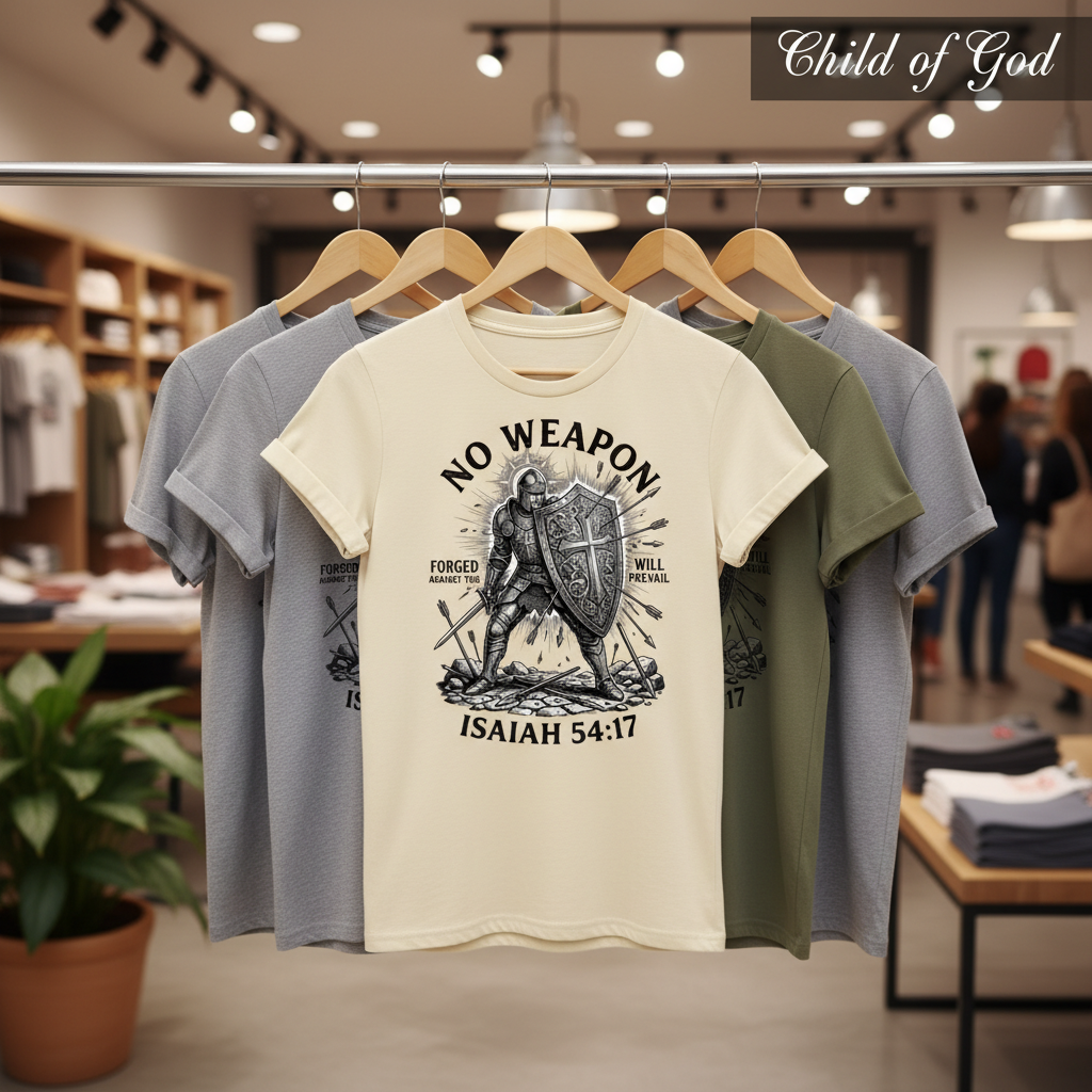 No Weapon Shall Prevail T-Shirt_boutique_rack