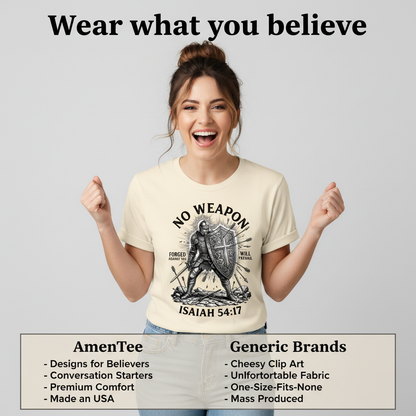 No Weapon Shall Prevail T-Shirt_product_table