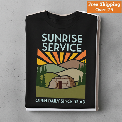 Sunrise Service T-Shirt_stacked_flatlay