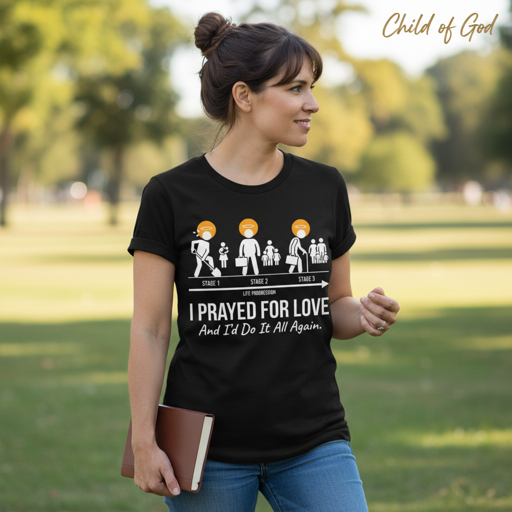 I Prayed for Love Life Stages T-Shirt__lifestyle