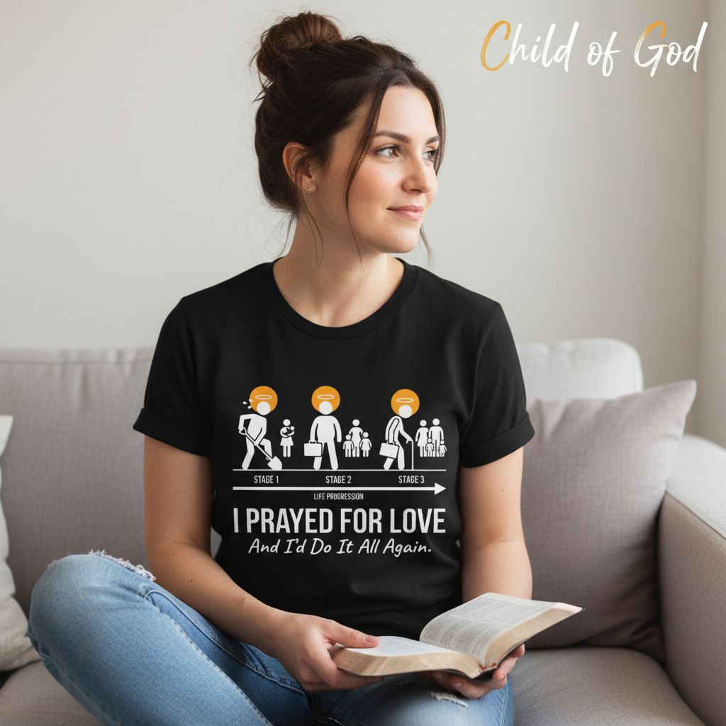 I Prayed for Love Life Stages T-Shirt__use