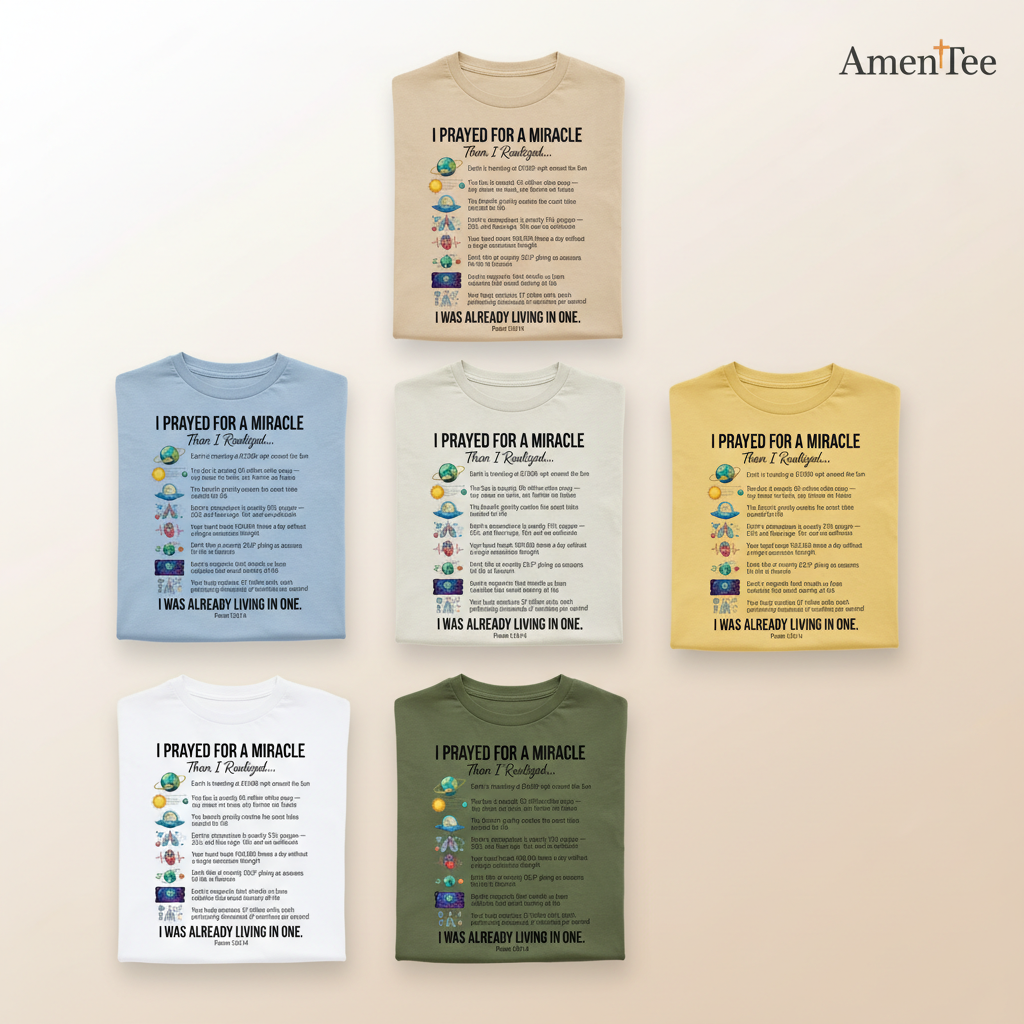 Already Living in a Miracle T-Shirt_6color_grid