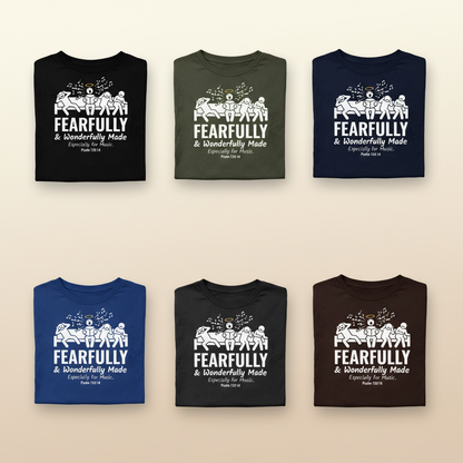 Fearfully & Wonderfully Made Music T-Shirt_6color_grid