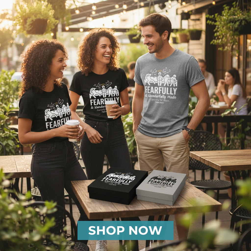 Fearfully & Wonderfully Made Music T-Shirt_dual_model_life
