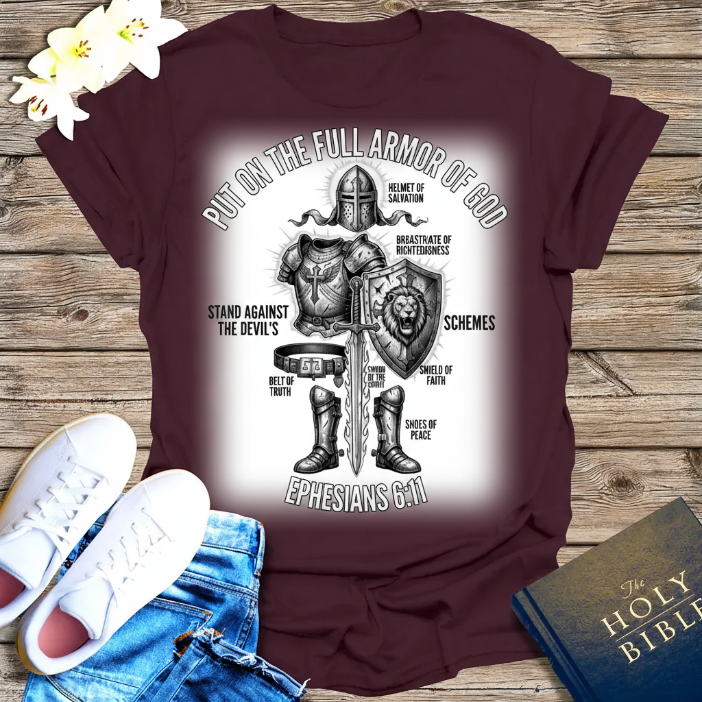 Full Armor of God Warrior T-Shirt_dual_model_life