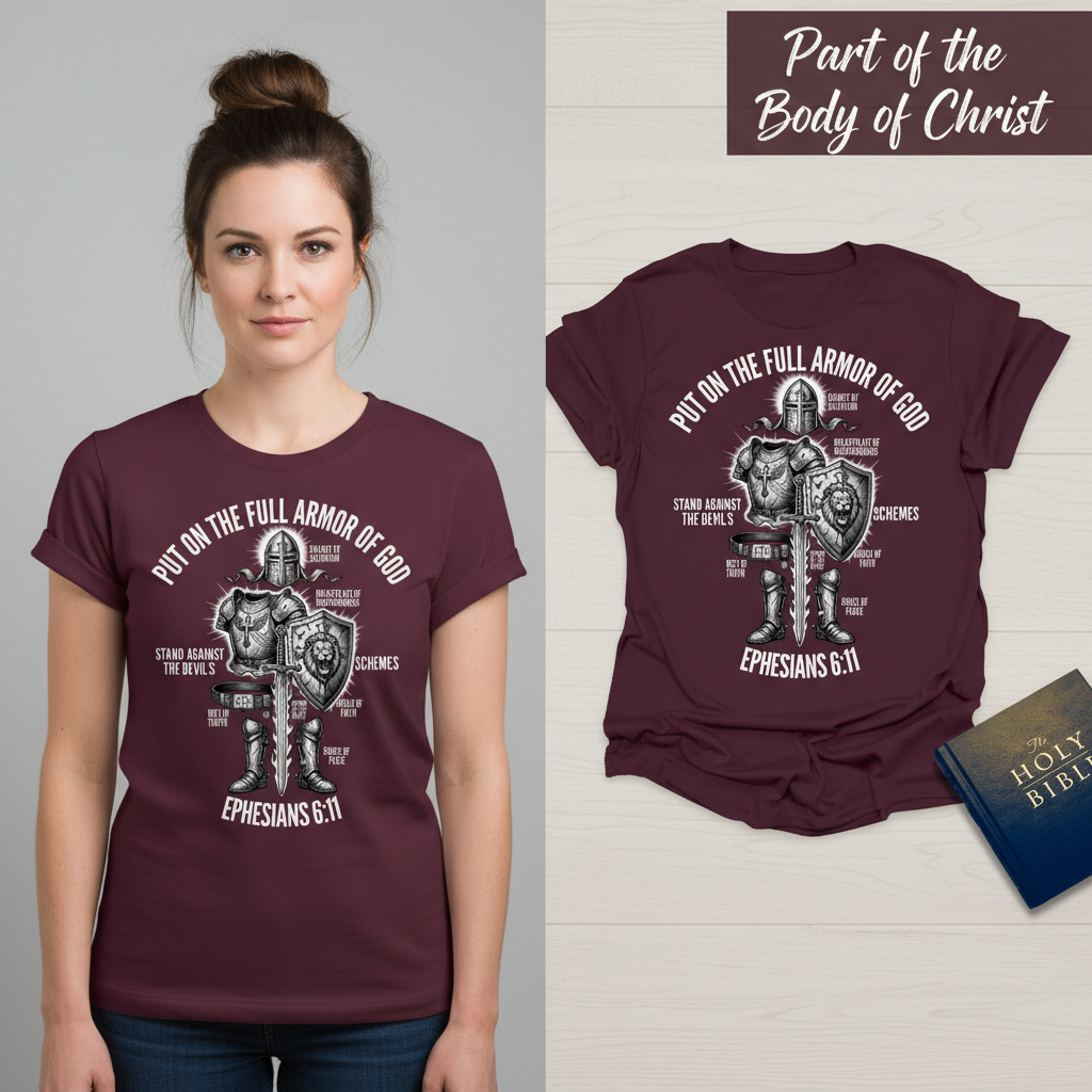 Full Armor of God Warrior T-Shirt_model_flat
