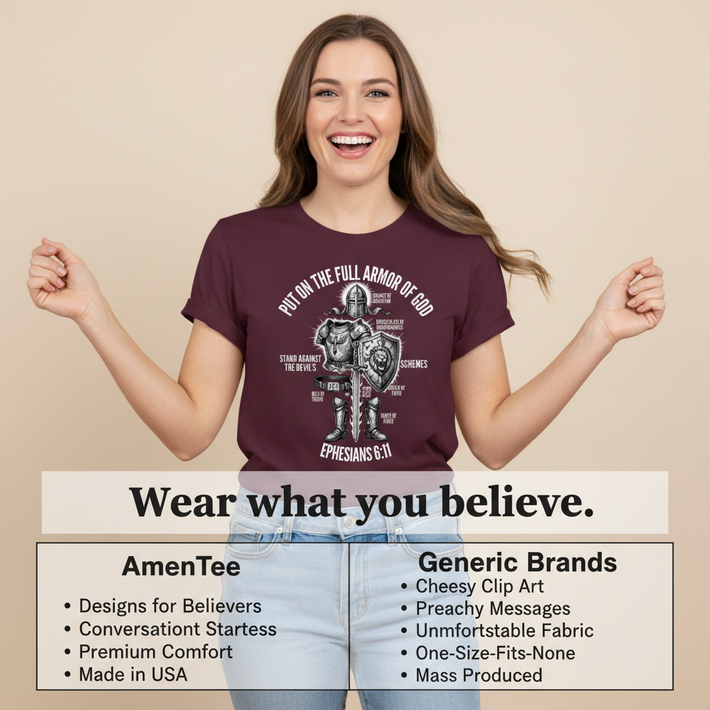 Full Armor of God Warrior T-Shirt_product_table