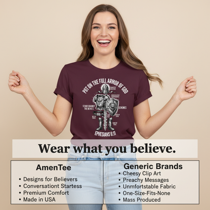 Full Armor of God Warrior T-Shirt_product_table