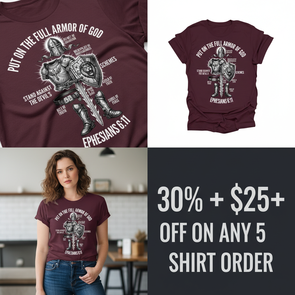Full Armor of God Warrior T-Shirt_4_panel