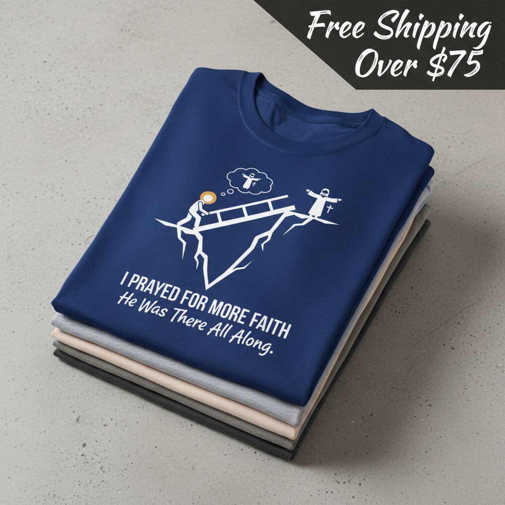 He Was There All Along T-Shirt_stacked_flatlay
