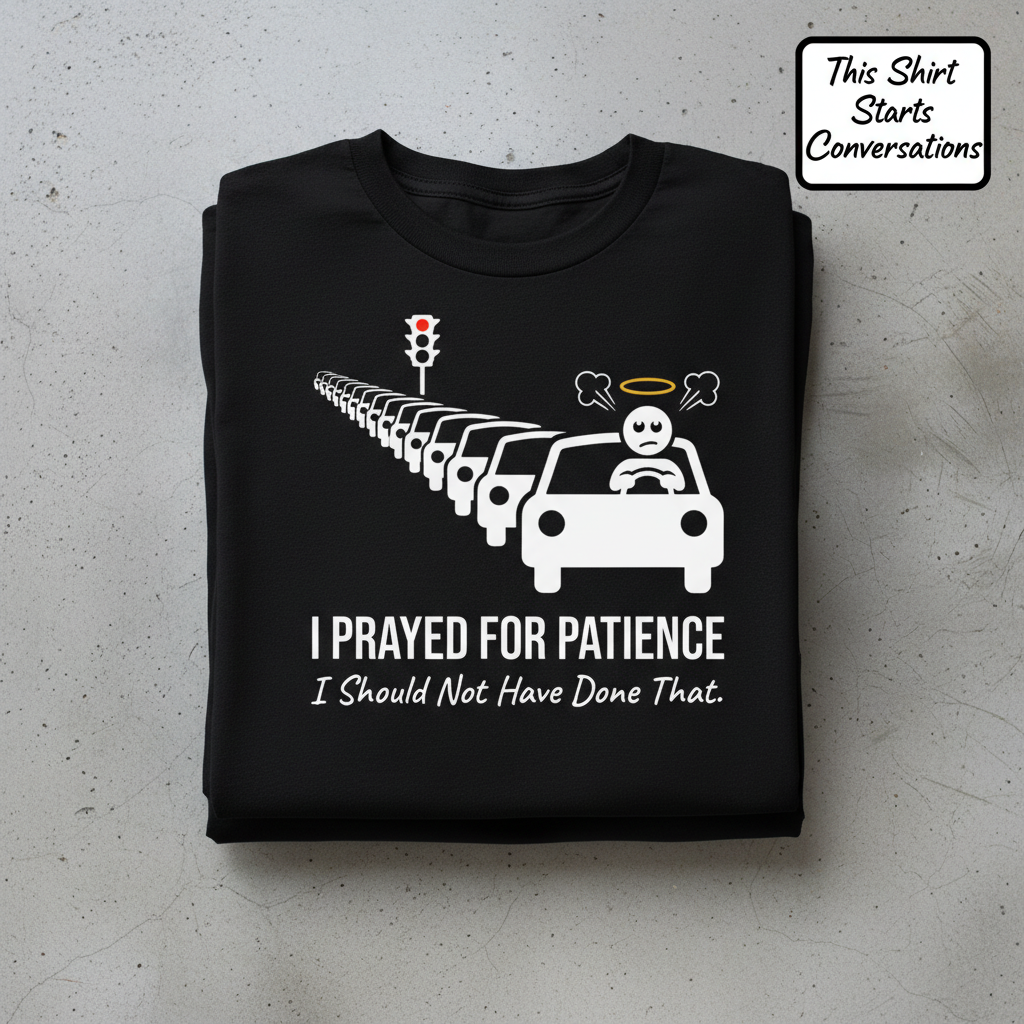 Prayed for Patience T-Shirt_stacked_flatlay