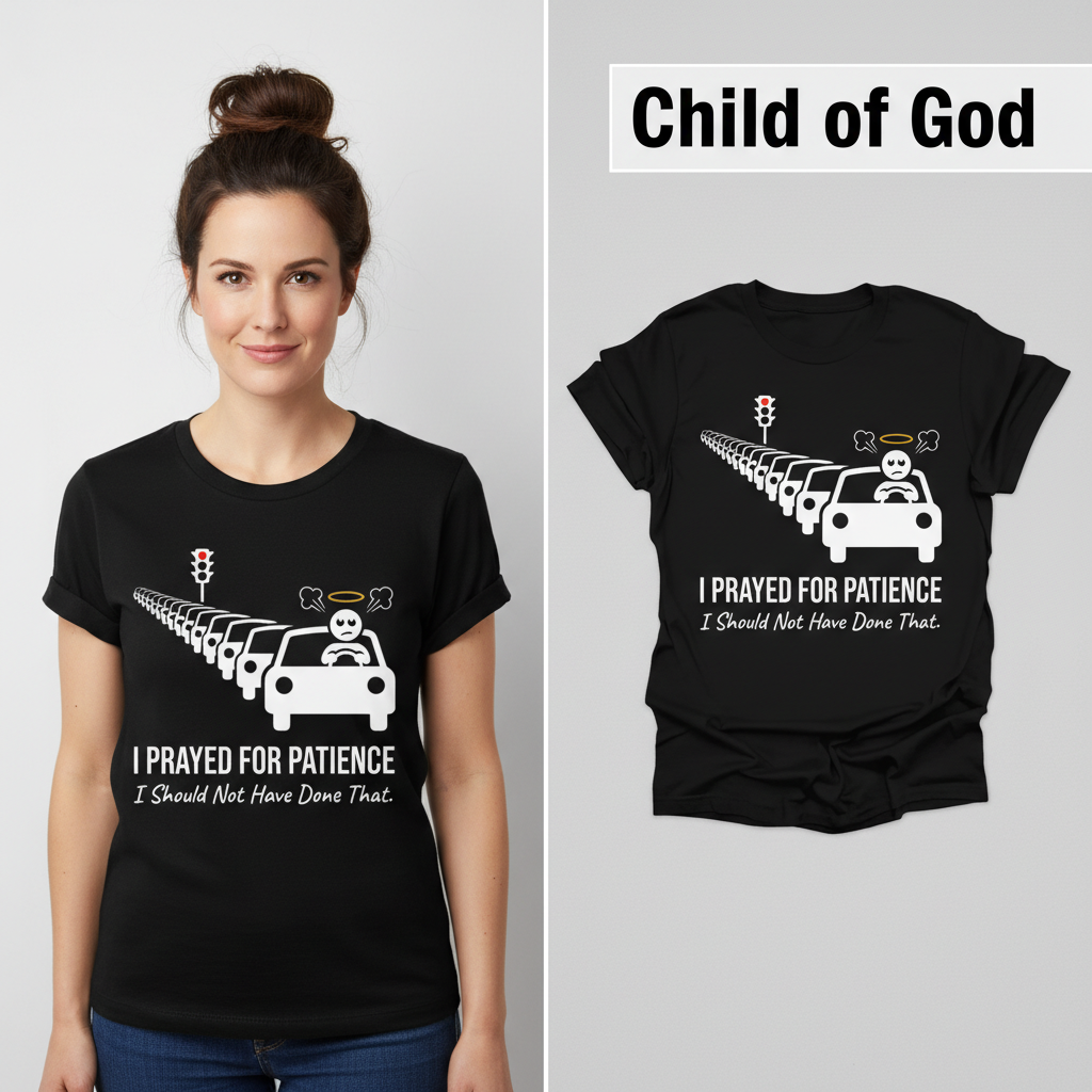 Prayed for Patience T-Shirt_model_flat