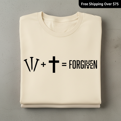 Forgiven Equation T-Shirt_stacked_flatlay