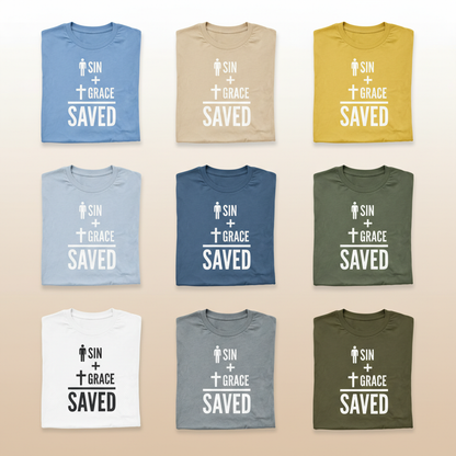 Sin + Grace = Saved T-Shirt_6color_grid