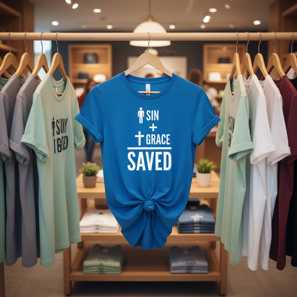 Sin + Grace = Saved T-Shirt_boutique_rack