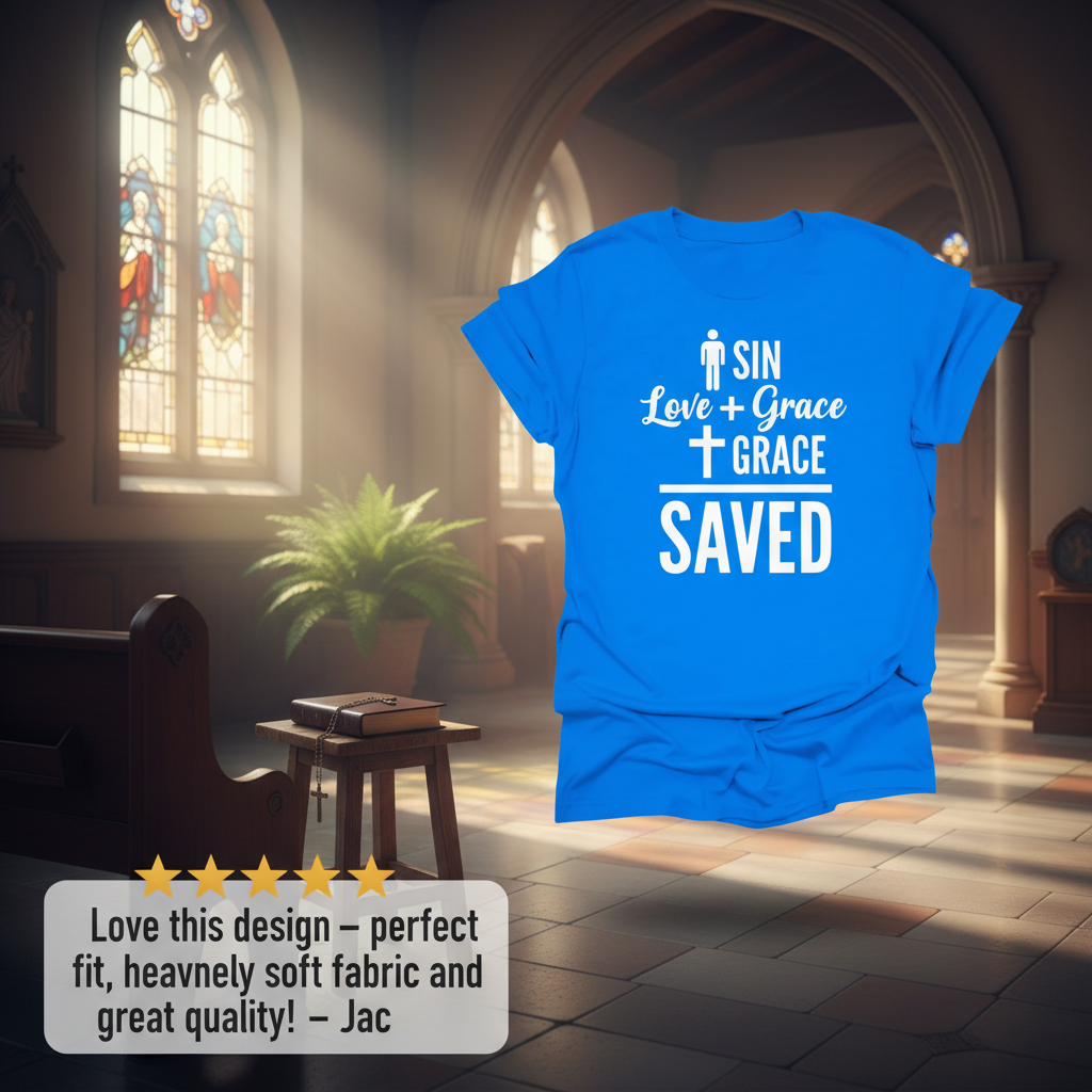 Sin + Grace = Saved T-Shirt_review_5star