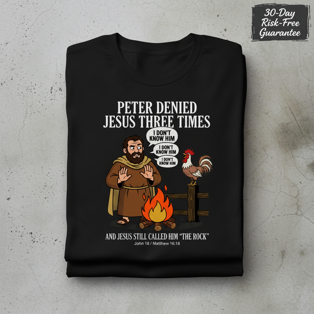 Peter Denied Jesus T-Shirt_stacked_flatlay