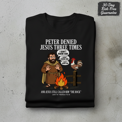 Peter Denied Jesus T-Shirt_stacked_flatlay