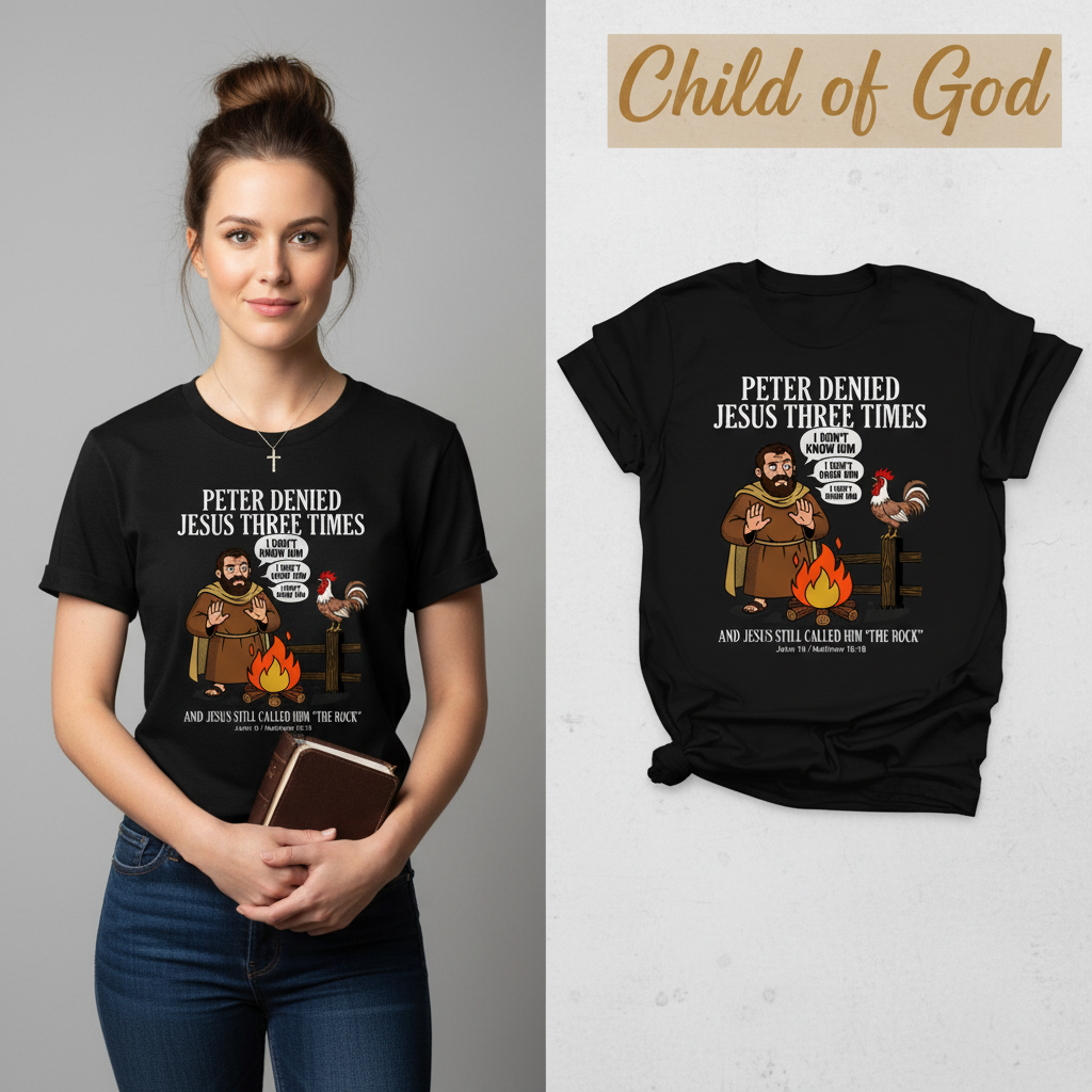 Peter Denied Jesus T-Shirt_model_flat