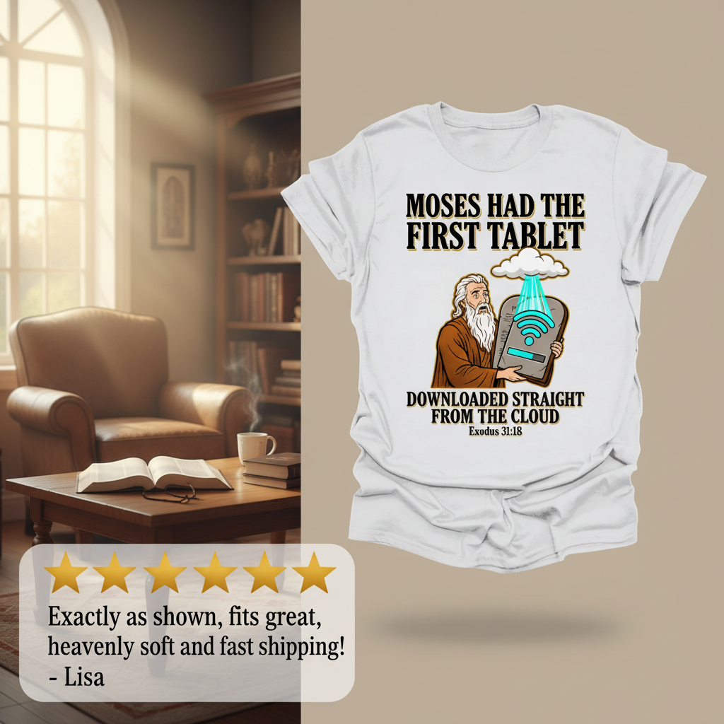 First Tablet from the Cloud T-Shirt_review_5star