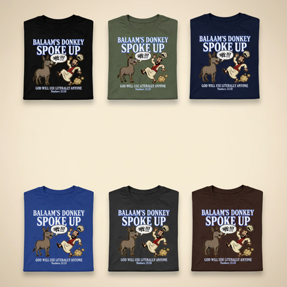 Balaam’s Donkey Spoke Up T-Shirt_6color_grid