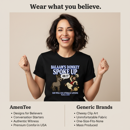Balaam’s Donkey Spoke Up T-Shirt_product_table