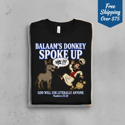 Balaam’s Donkey Spoke Up T-Shirt_stacked_flatlay