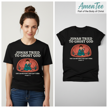 Jonah Tried to Ghost God T-Shirt_model_flat