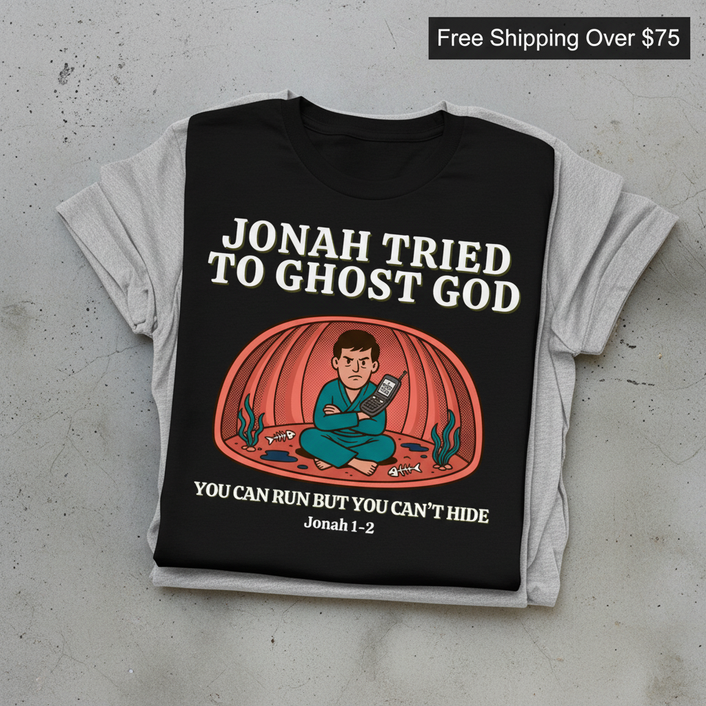 Jonah Tried to Ghost God T-Shirt_stacked_flatlay